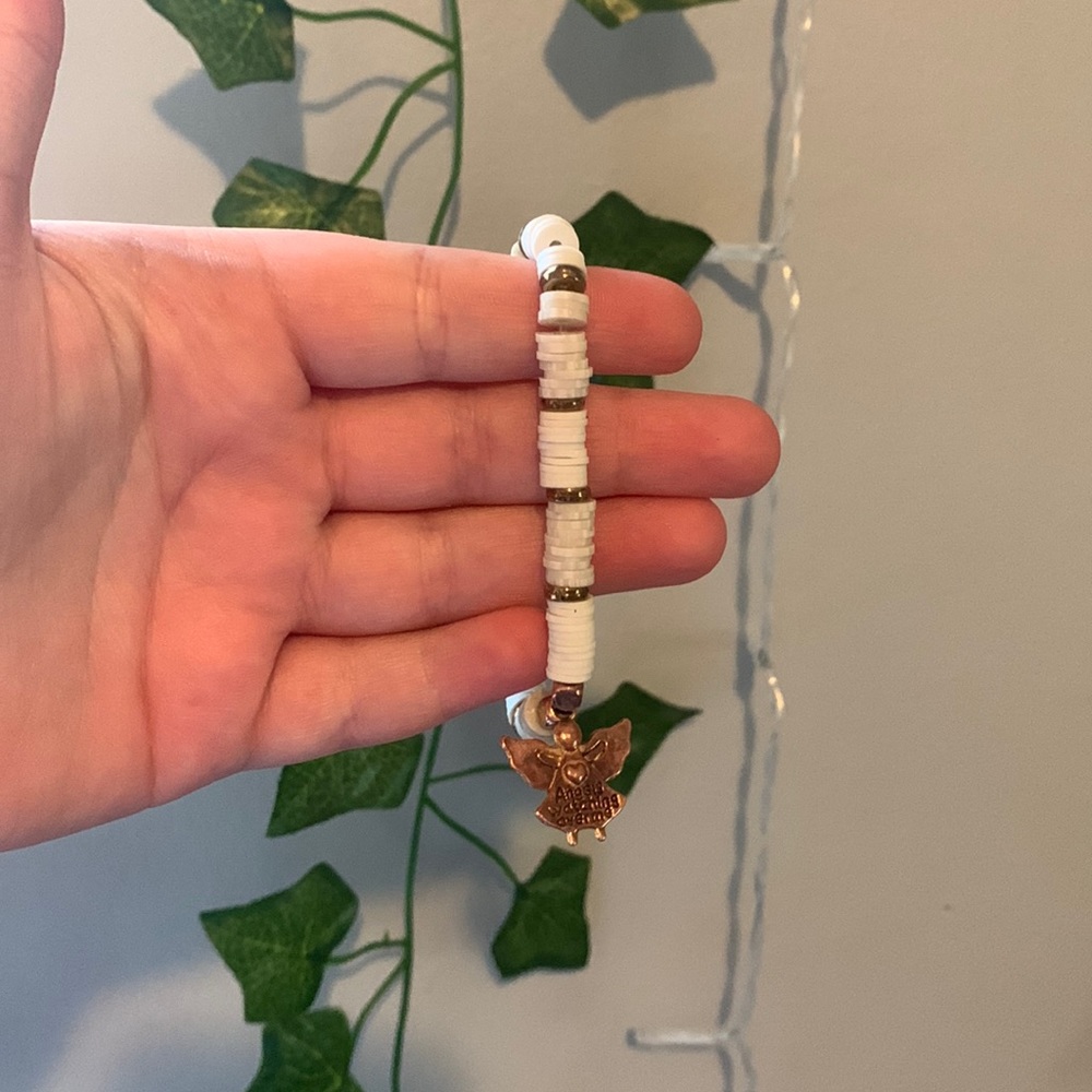 White clay bead bracelet